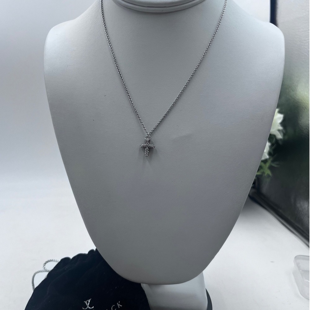 Judith Jack Sterling Reversible Marcasite and Crystal Cross Pendant Necklace